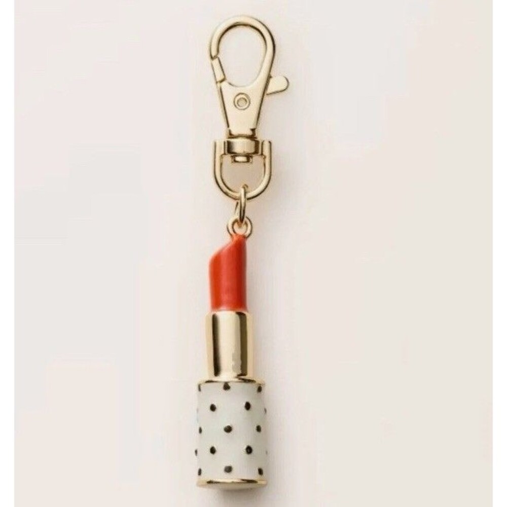 Kate Spade x Target Lipstick Bag Charm Keychain Fob In Hand New On Card